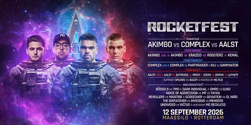Rocketfest 2026 – Artist Special met Akimbo, Complex & Aalst — festival in Rotterdam