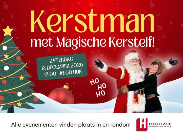 Kerstman met magische kerstelf — festival in Rotterdam